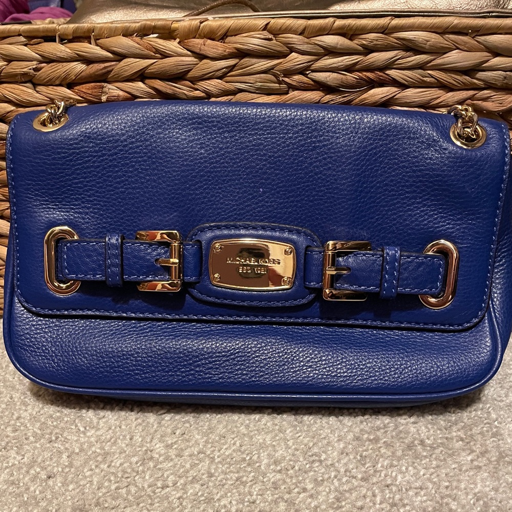 Electric Blue Michael Kors Shoulder Flap Handbag
